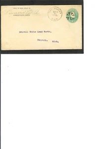 US VINTAGE ENTIRE # U311 3-31-1896 Greenville, MI. Detroit White Lead Works - Picture 1 of 2
