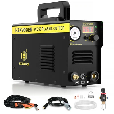 HZXVOGEN Air Plasma Cutter 220V 50A IGBT Contact Touch Arc Non-HF Cutting Machine UK Plug