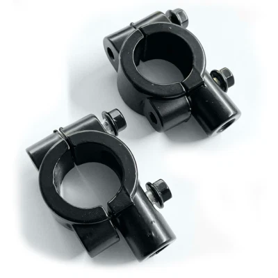 Motorcycle Black 22mm 7/8" Handlebar Bracket Mirror Mount Holder Clamp 10mm - Image 1 of 3