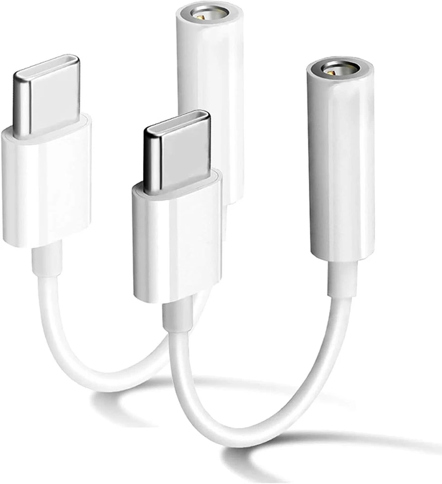 2 Stück USB C auf 3,5mm Kopfhörer Klinke Adapter, Aux Audio Dongle für iPhone 16/15 - Bild 1 von 1