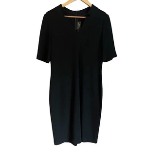 St John Caviar Dress Womens 8 Black Knit Stretch Sleeveless - Picture 1 of 16