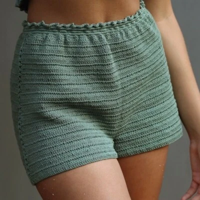 Mano Crochet Sexy Bikini Parte Inferior Boho Sexy Calzoncillos Cintura Alta Pantalones Calientes Foto 1 de 4