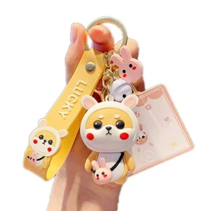Kawaii Bunny Shiba Inu Keychain for Keys and Cute Gift Giving - Picture 1 of 8