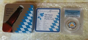 2016 Palau- BOTTLE CAP COIN - 500 Years Bavarian Purity Law, PROOF LIKE PL70  - Picture 1 of 7