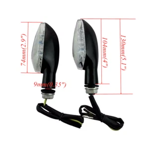 Pair Motorcycle Motocross 12V LED Turn Signal Indicators Light Pit Dirt Bike  - Bild 1 von 3