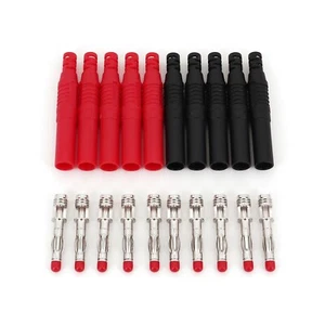 10Pcs Straight Insulated Safety Sheathed 4mm Male Banana Plug DIY Connector - Picture 1 of 5