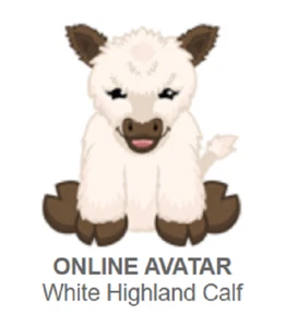 Webkinz Classic White Highland Calf *Code Only* (~messaged~) - Picture 1 of 3
