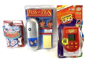 3 Game Bundle Pack - Pass The Pigs, Word Shout & Electronic UNO - Family Games - Picture 1 of 3