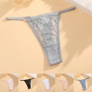 Attractive Lace Women's Underwear with Breathable Ring Thin Strap Thong - Picture 1 of 20