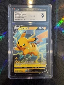 Pikachu V SWSH063 SWSH: Sword & Shield Promo Cards Holo CGC 9 - Picture 1 of 2