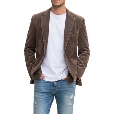 Blazer de terciopelo marrón vintage Brandini para hombre chaqueta de ciudad 44 regular denim azul bajo tono Foto 1 de 4