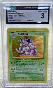 POKEMON Nidoking 011/102 Base Set Holo - CGC 3 - Picture 1 of 4