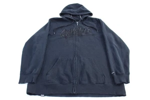 Y2K Quiksilver bestickte schwarze Kapuzenjacke mit durchgehendem Reißverschluss - Bild 1 von 5