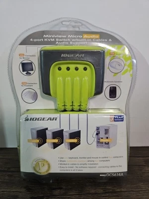 IOGEAR Miniview Micro Audio 4-Port KVM Switch GCS614A NOS!!! - Image 1 of 3