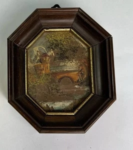 Cornice Ottagonale Legno Marrone Antico epoca - Imagen 1 de 5