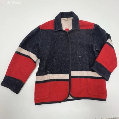 Vintage 90s The Limited Americana Flag Stars Stripes Chore Coat Jacket Sz M - Image 1 of 4