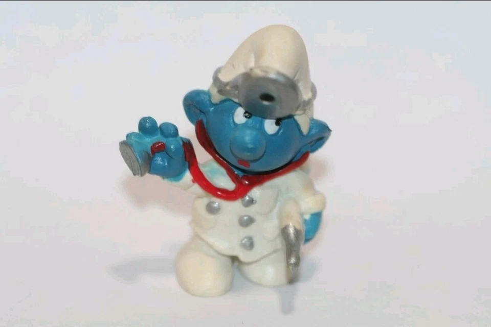 Smurfs 20037 Доктор Смурф Врач Винтажная Фигурка ПВХ Игрушка Фигурка Peyo - Изображение 1 из 1