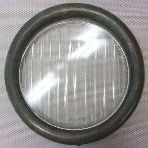Vintage FORD H GLASS HEADLIGHT LENS for Model T W/ Lens Cover Trim - Picture 1 of 3