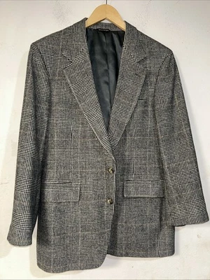 Bill Blass Mens Plaid 100% Camel Hair Sport Coat Blazer Jacket , No Size Tag** - Image 1 of 4
