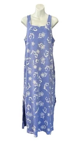 Fresh Produce Maxi Dress Small Lavender Floral Side Slits Cotton Cottage Beach - Picture 1 of 18