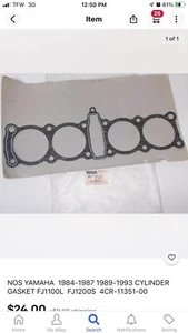 4CR-11351-00 NOS Yamaha Cylinder Gasket 1984-1993 FJ1100 FJ1200 W16750 - Picture 1 of 1