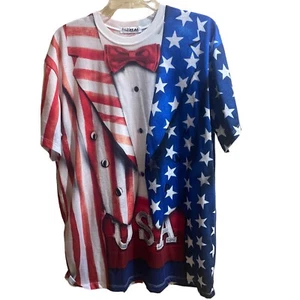 T-shirt Fuax vera bandiera americana con fiocco - Foto 1 di 4