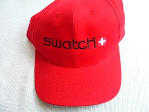 Sombrero Reloj Swatch Vintage Ajustable Snapback Trucker Cap Rojo - Nunca Usado - Imagen 1 de 4