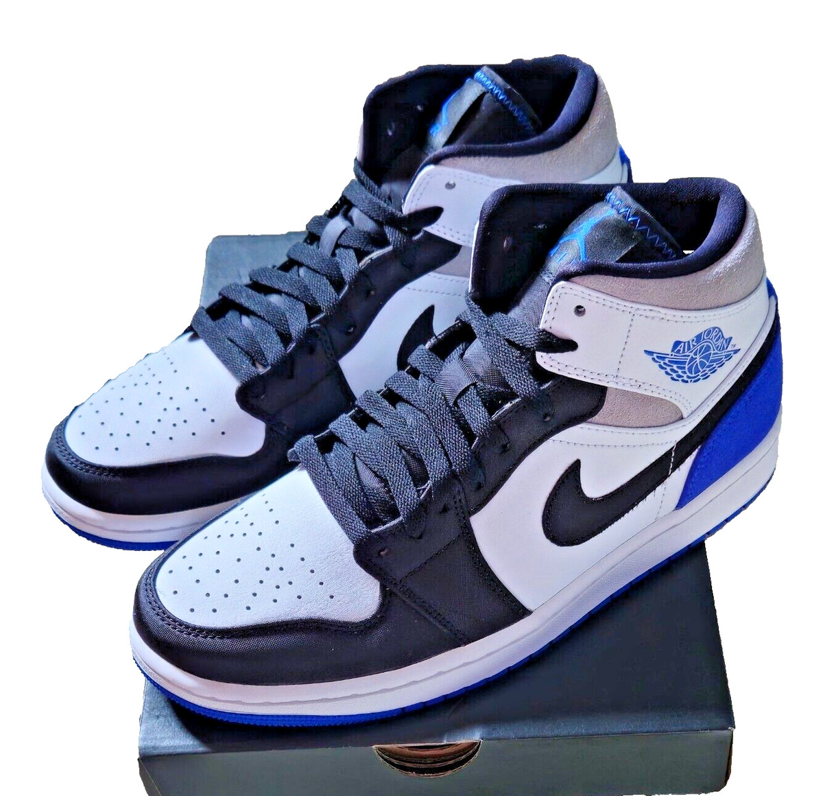 Jordan 1 Mid Black Hyper Royal for Sale | Authenticity Jordan 1 Mid Black Hyper Royal for Sale | Authenticity