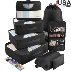 Packing Cubes Set Travel Organizers Toiletry Laundry Bags Lightweight Durable US - Picture 1 of 10