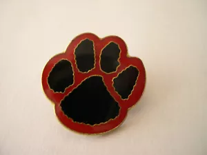 Pin de solapa esmaltada con estampado de pata rojo y negro - Imagen 1 de 2