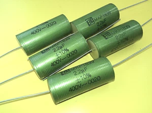 [5pcs] Roederstein-ERO MKP1839 2.2uF 400V 10% Axial Polypropylene Capacitors - Picture 1 of 2