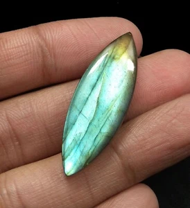 31.90 Ct Natural Multi Flash Labradorite Gems Marquise Cabochon Loose 39x13.9 MM - Picture 1 of 3