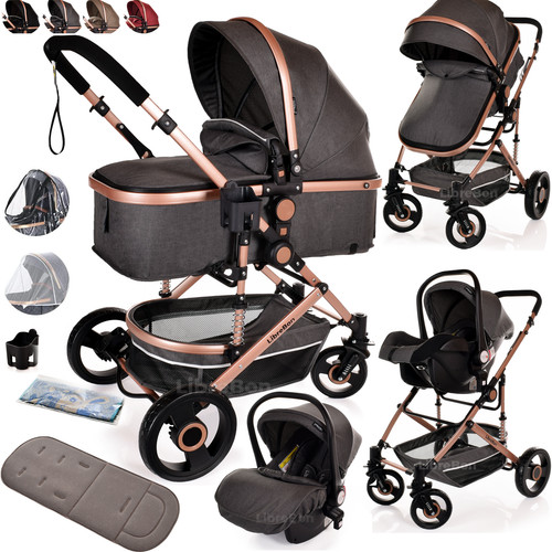 Baby Buggy Pram CAR SEAT INCLUDED 3 in 1 Travel System Pushchair ...
