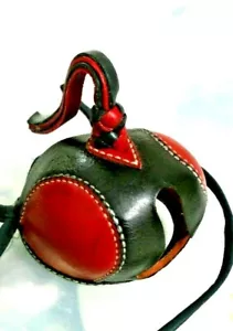 New Falconry Hood Dutch Hand Stitched (Black/Red) (All Sizes Available) - Picture 1 of 2