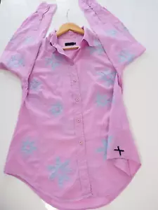 Paul Smith Shirt Flowers Light Purple Long Sleeved 100% Cotton Slim Fit Shirt - Picture 1 of 19