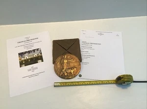 Plaque Death Penny Pre-Loved WW1 à Thomas Drummond avec étui carton d'origine - Photo 1/7