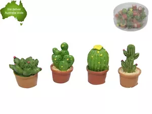 24 x Mini Mexican Cactus Craft Fairy Miniature Figurine Home Cake Decoration 3cm - Picture 1 of 2