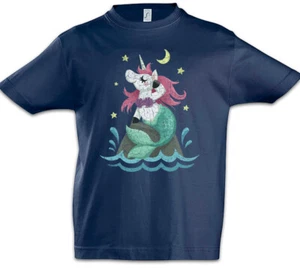 Unimaid Night Kids Boys T-Shirt Mermaid Unicorn Fun Rainbow Fairies Princess - Picture 1 of 1