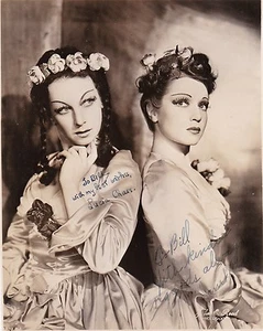 LUCIA CHASE & JANET REED Bailarina de Ballet doble foto firmada en Tally Ho - Imagen 1 de 1