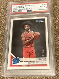 2019 Panini Donruss Press Proof Silver #206 Coby White RC SP /349 PSA 10 PoP 12 - Picture 1 of 4