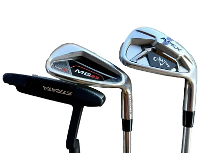 3 Golf clubs / Callaway Apex # 7 / MG23 # S /Strata Putter - Image 1 of 4