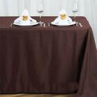 90X156-Inch Chocolate Brown Rectangular Polyester Tablecloths Catering Wedding