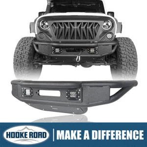 Hooke Road Rock Crawler Front Bumper w/ Winch Plate for 2007-18 Jeep Wrangler JK - Picture 1 of 16