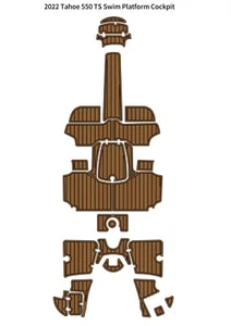 2022 Tahoe 550 TS Swim Platform Cockpit Pad Boat EVA Foam Faux Teak Flooring Mat - Picture 1 of 18