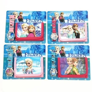 DISNEY FROZEN FEVER - KID CHILDREN GIRL ACCESSORIES WATCH & WALLET PURSE BAG SET - Picture 1 of 2