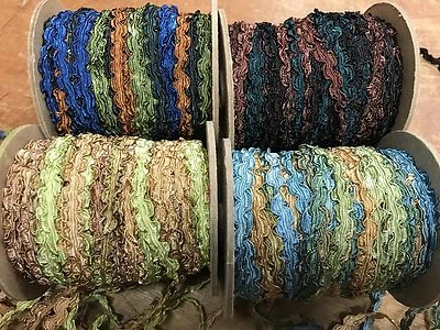 ric rac rayon ombre 1/4" ricrac hand dyed 1yd made in USA - Image 1 of 4
