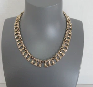 Vintage MONET Gold Tone Tassel Link Choker Necklace Statement Necklace 16" - Picture 1 of 10