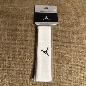 Vintage 2001 Nike Michael Jordan Jumpman Sweat Headband White & Black - NEW - Picture 1 of 2