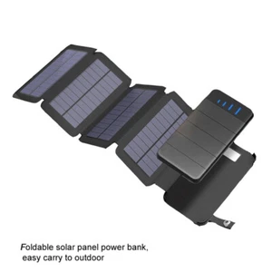 Portable Solar Mobile Phone Charger Panel Power Bank Waterproof Outdoor Camping - Picture 1 of 12