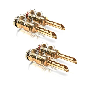 ViaBlue Ts Banana Jack Tube 24k High-End 2 Pair Banana Screw-In 30205 - Picture 1 of 1